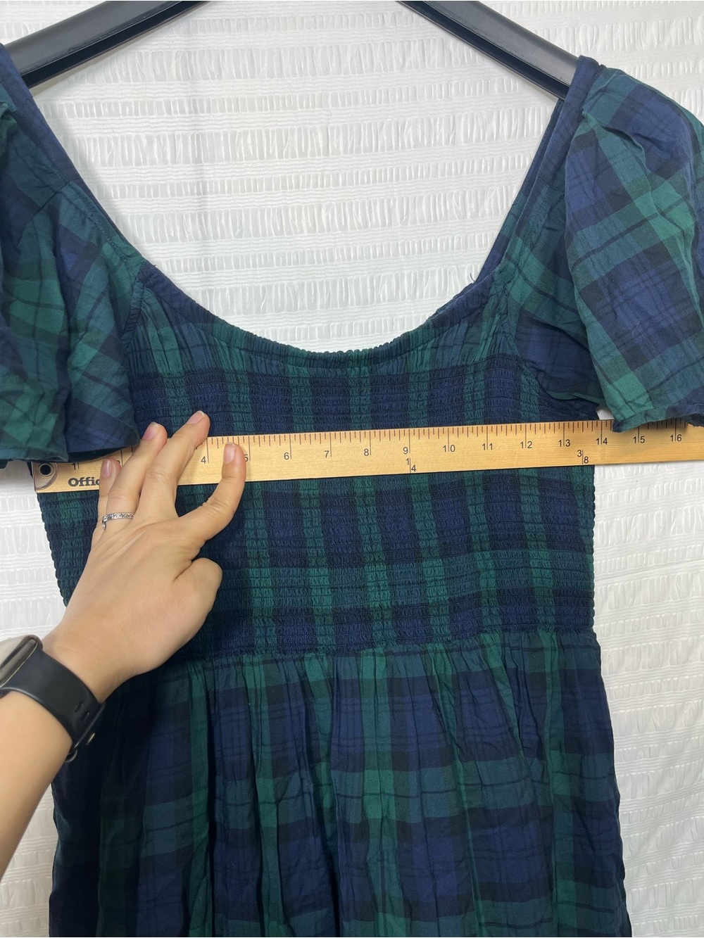 Vineyard Vines Plaid Flutter Sleeve Maxi Dress size Small - Picture 7 of 11